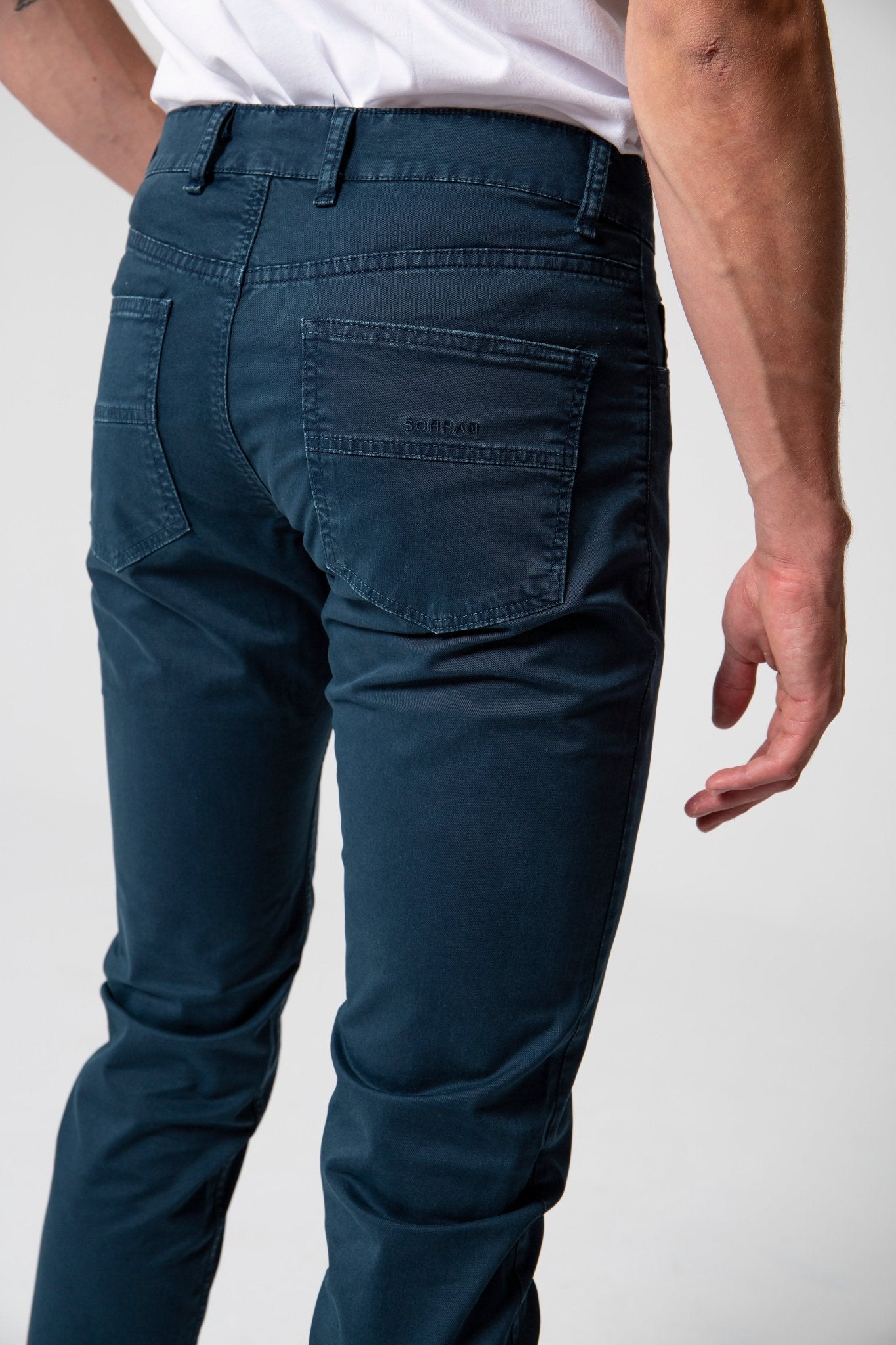 Pantalón Cinco Bolsillos Gabardina Marino - Sohhan