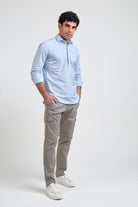 Polera Essential Oxford Celeste - Sohhan