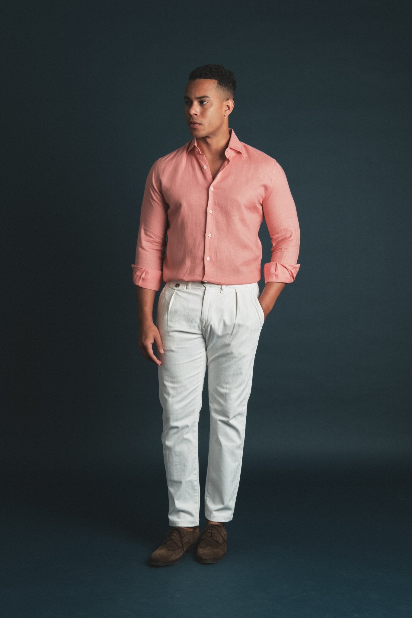 Pure Linen Shirt Coral Hustle Heritage - Sohhan