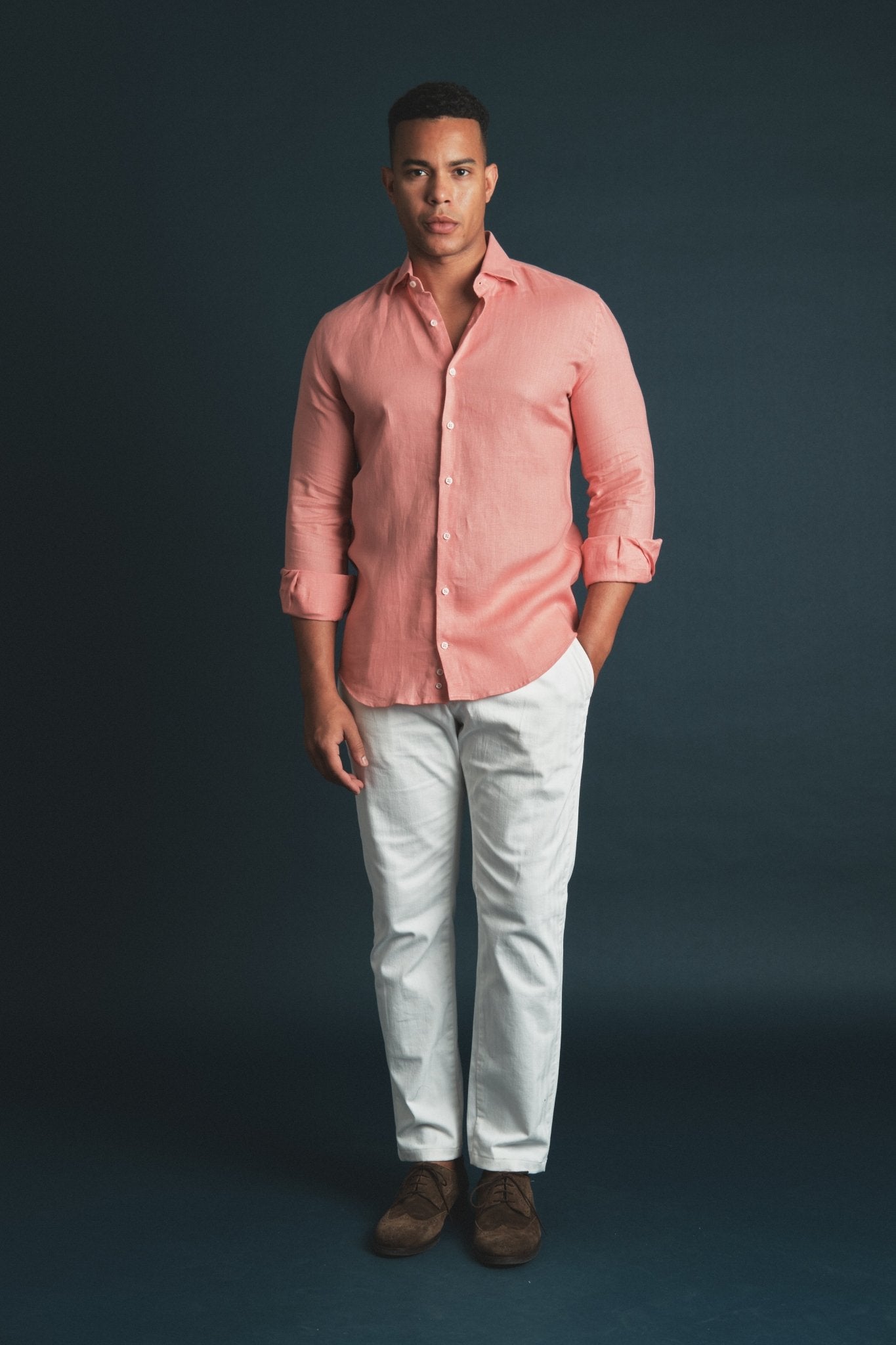 Pure Linen Shirt Coral Hustle Heritage - Sohhan
