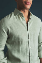 Pure Linen Shirt Green Hustle Heritage - Sohhan