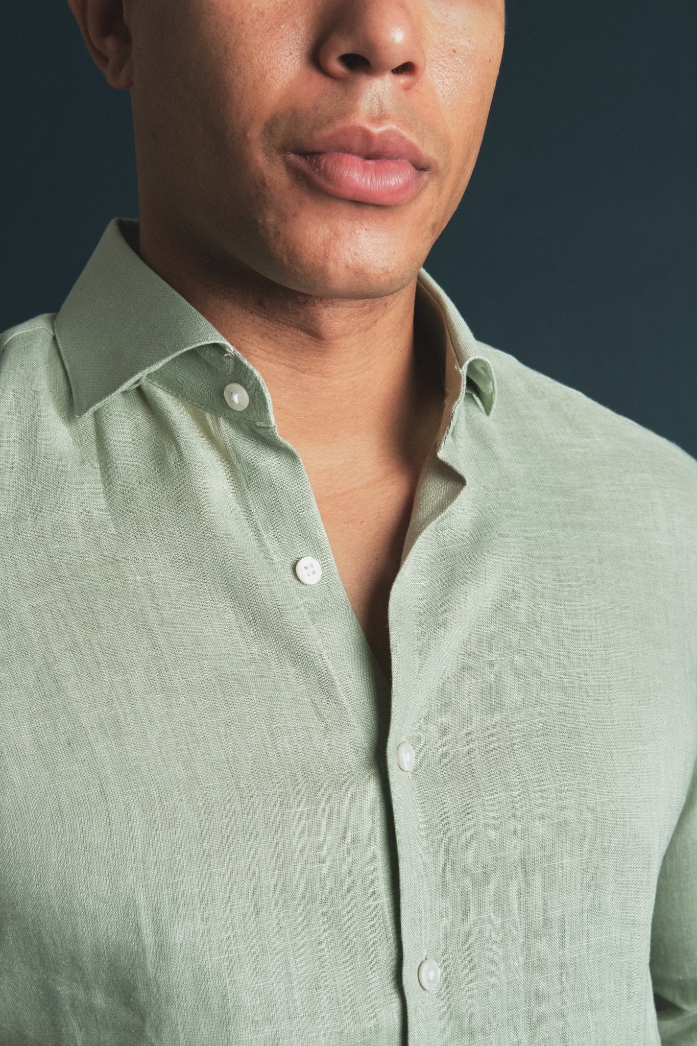 Pure Linen Shirt Green Hustle Heritage - Sohhan