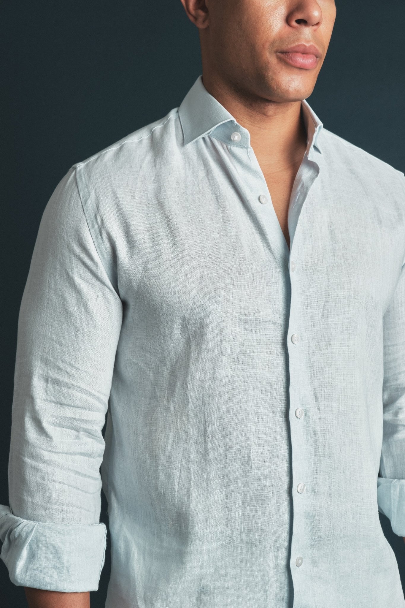Pure Linen Shirt Lightblue Hustle Heritage - Sohhan