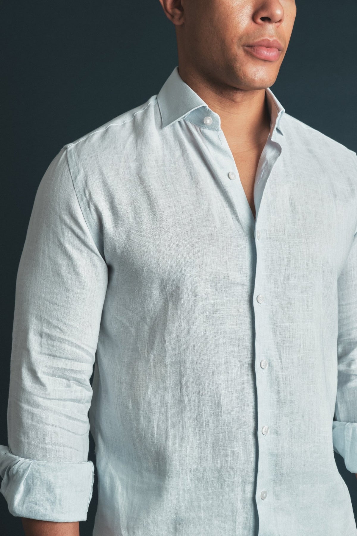 Pure Linen Shirt Lightblue Hustle Heritage - Sohhan