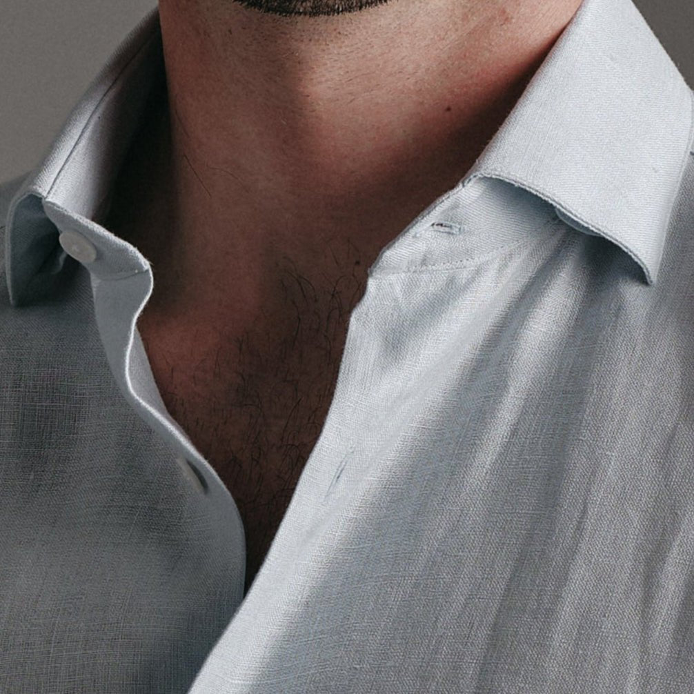 Pure Linen Shirt Lightblue Hustle Heritage - Sohhan