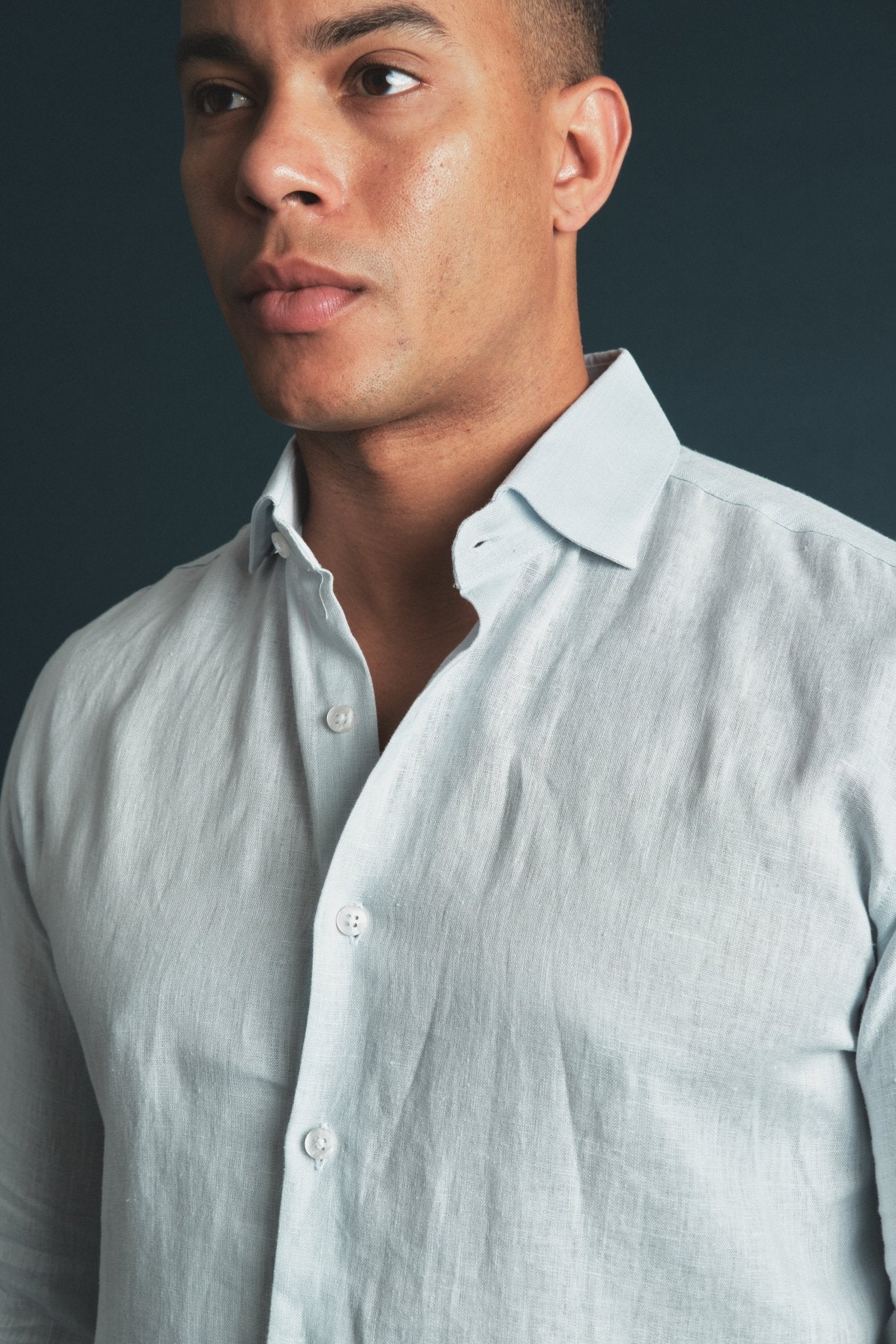 Pure Linen Shirt Lightblue Hustle Heritage - Sohhan