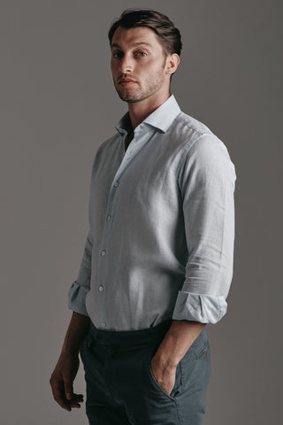 Pure Linen Shirt Lightblue Hustle Heritage - Sohhan