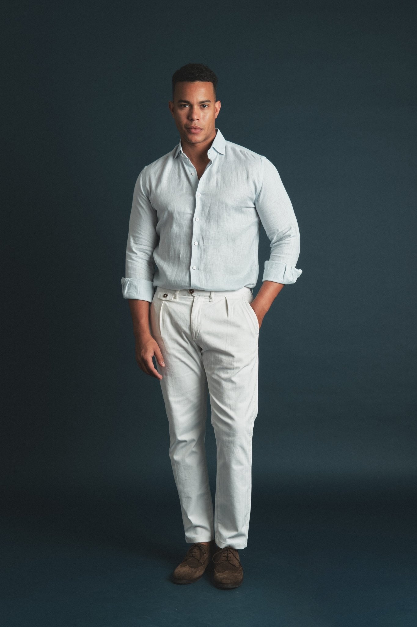 Pure Linen Shirt Lightblue Hustle Heritage - Sohhan