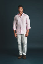 Pure Linen Shirt Pink Hustle Heritage - Sohhan