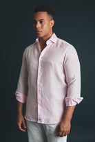 Pure Linen Shirt Pink Hustle Heritage - Sohhan