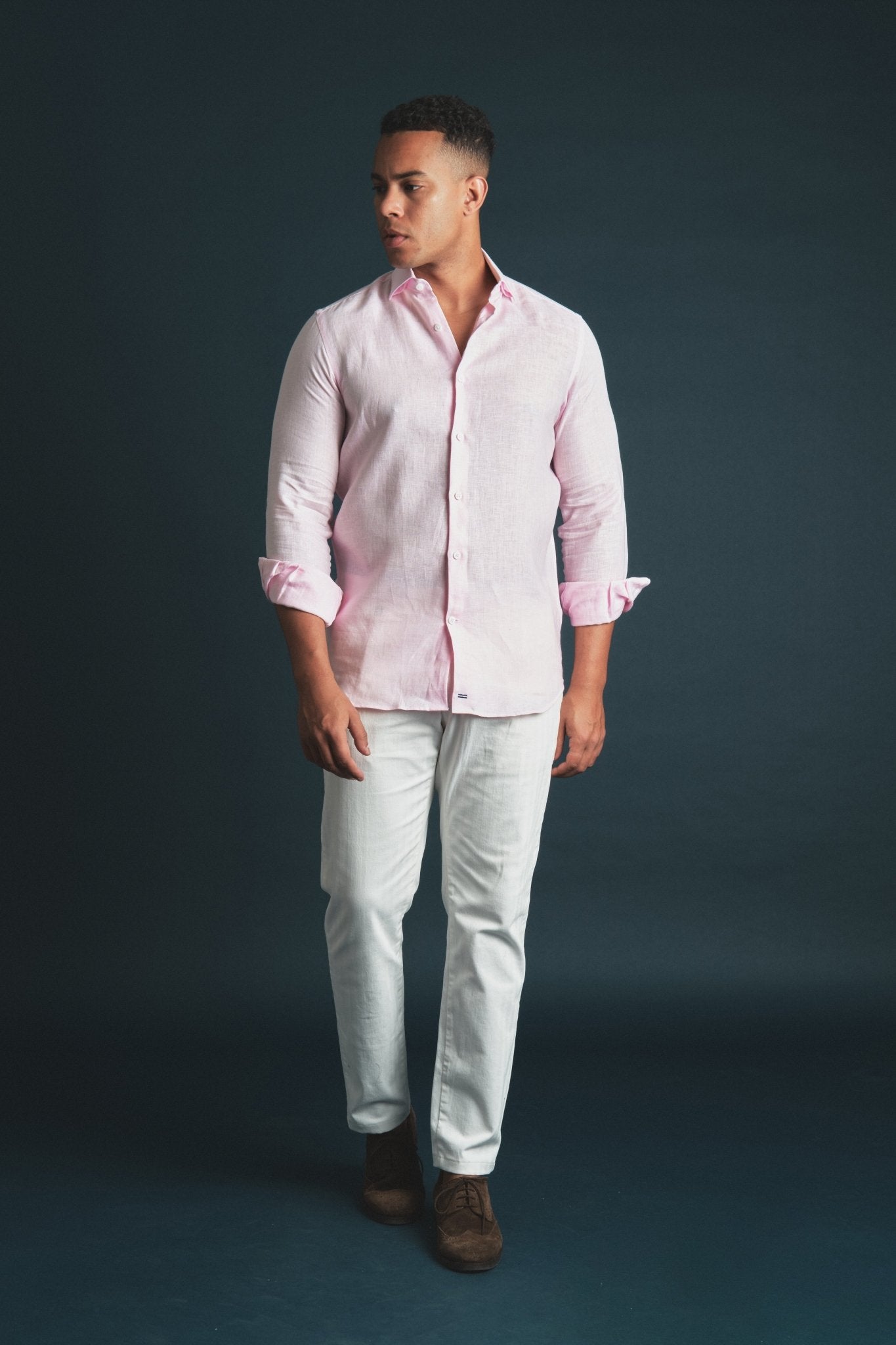 Pure Linen Shirt Pink Hustle Heritage - Sohhan