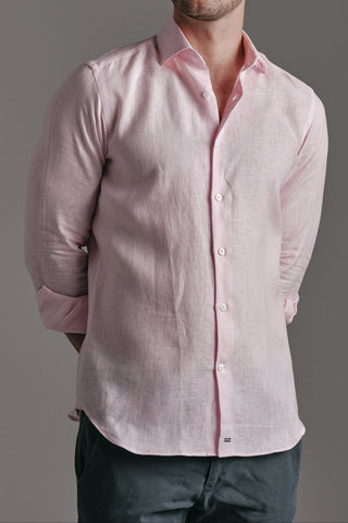 Pure Linen Shirt Pink Hustle Heritage - Sohhan
