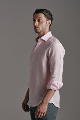 Pure Linen Shirt Pink Hustle Heritage - Sohhan