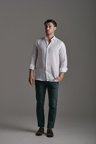 Pure Linen Shirt White Hustle Heritage - Sohhan