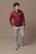 Sudadera Shelter Media Cremallera Burdeos - Sohhan