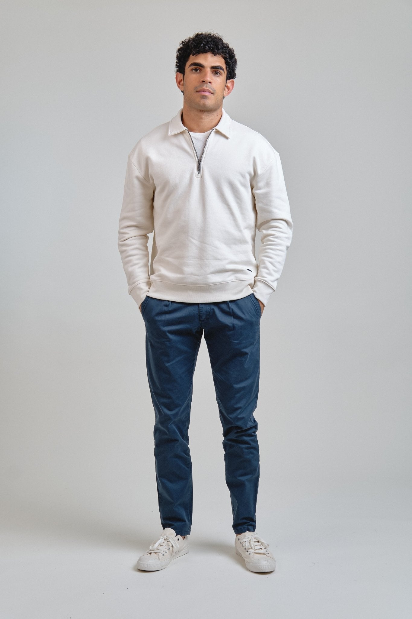 Sudadera Siroco Cuello Camisero Crudo - Sohhan