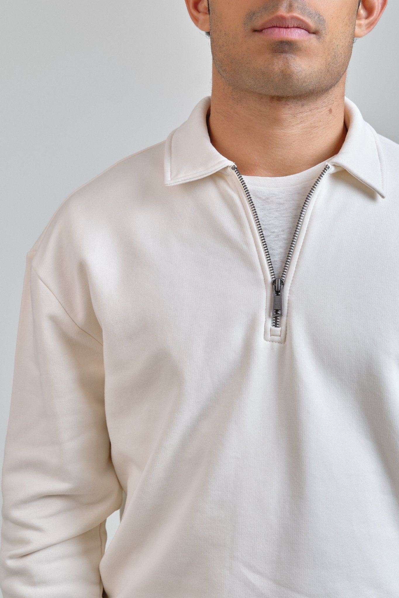 Sudadera Siroco Cuello Camisero Crudo - Sohhan