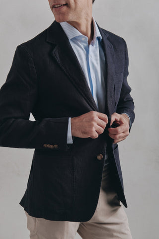 The Royal Linen Blazer HH Navy - Sohhan