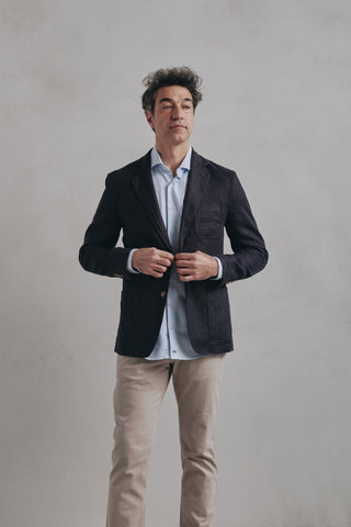 The Royal Linen Blazer HH Navy - Sohhan