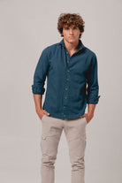 Camisa espiga azul petróleo - Sohhan