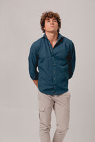 Camisa espiga azul petróleo - Sohhan