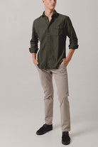 Camisa Espiga Un Bolsillo Verde Atalaya - Sohhan