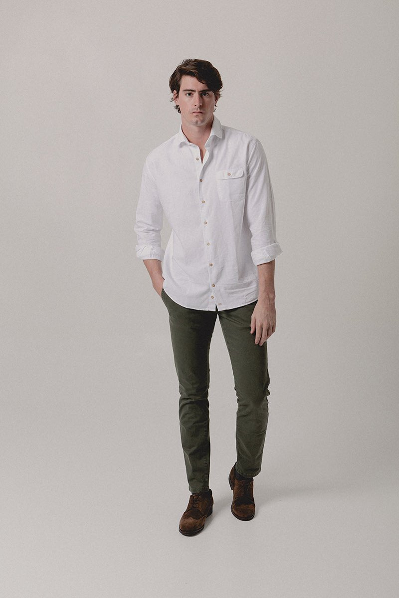 Camisa Oxford Un Bolsillo Blanco - Sohhan