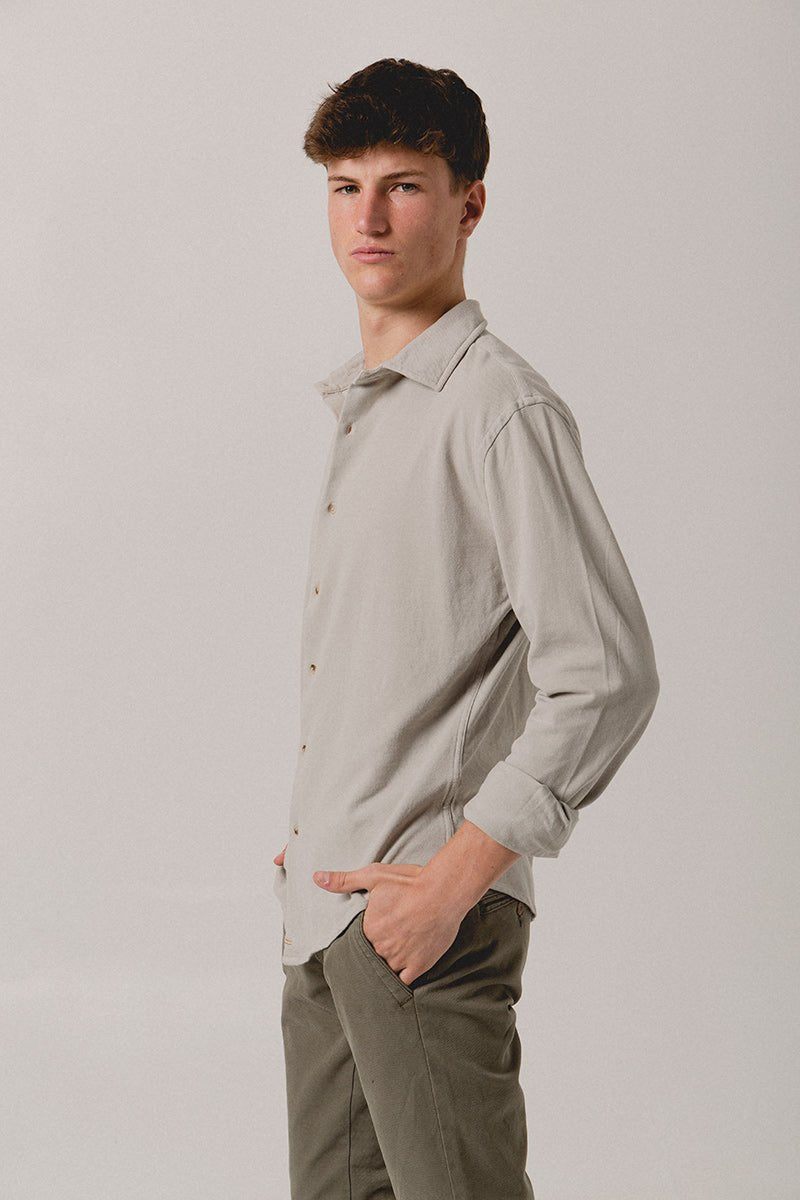 Camisa Piqué Beige Marfil - Sohhan
