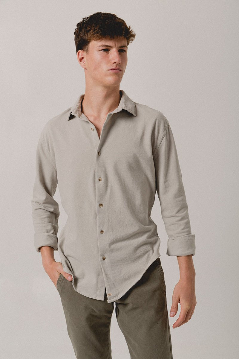 Camisa Piqué Beige Marfil - Sohhan