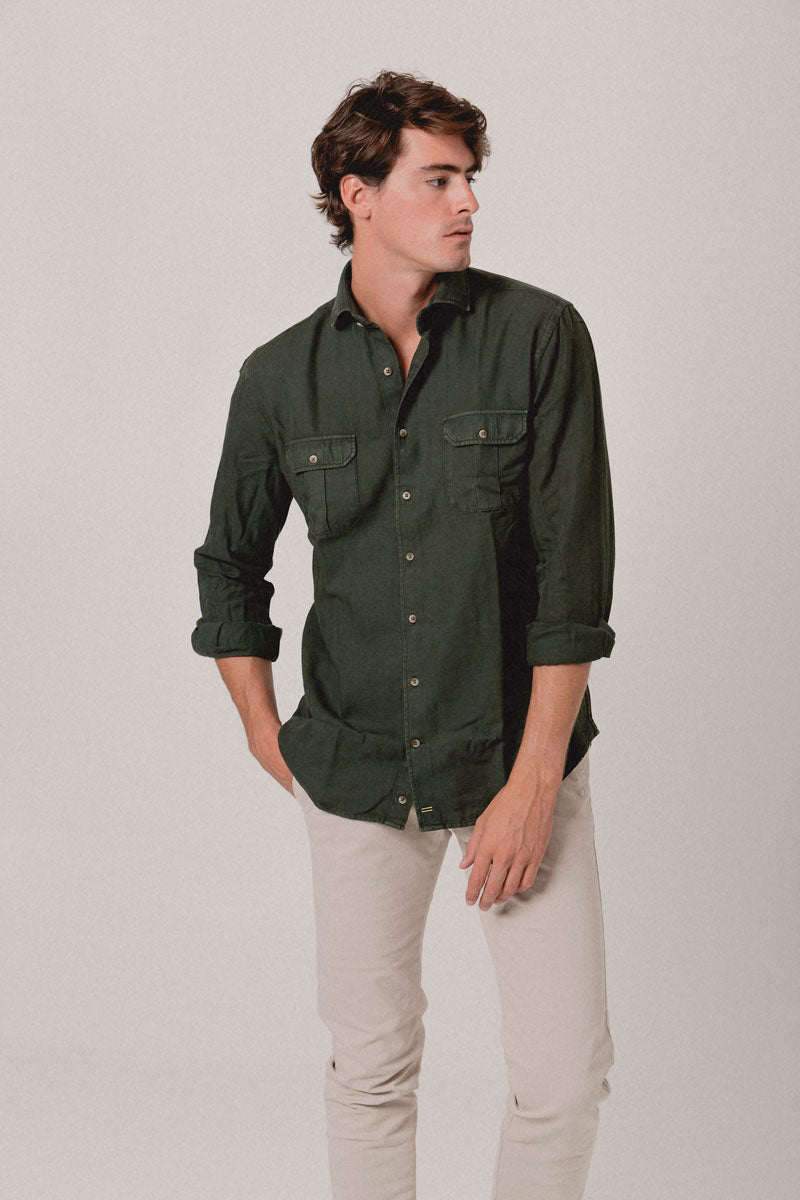 Camisa sahara espiga verde Bogotá - Sohhan