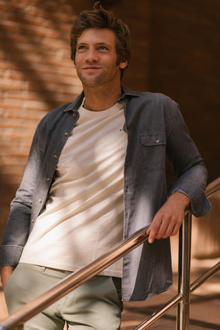 Camisa Vaquera Gris Un Bolsillo - Sohhan