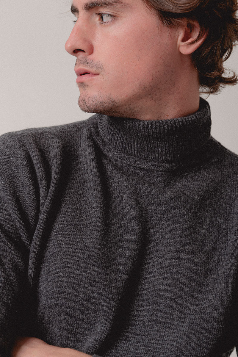 Jersey Cuello vuelto Gris oscuro - Sohhan