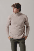 Jersey Cuello vuelto Rombos Beige Claro - Sohhan