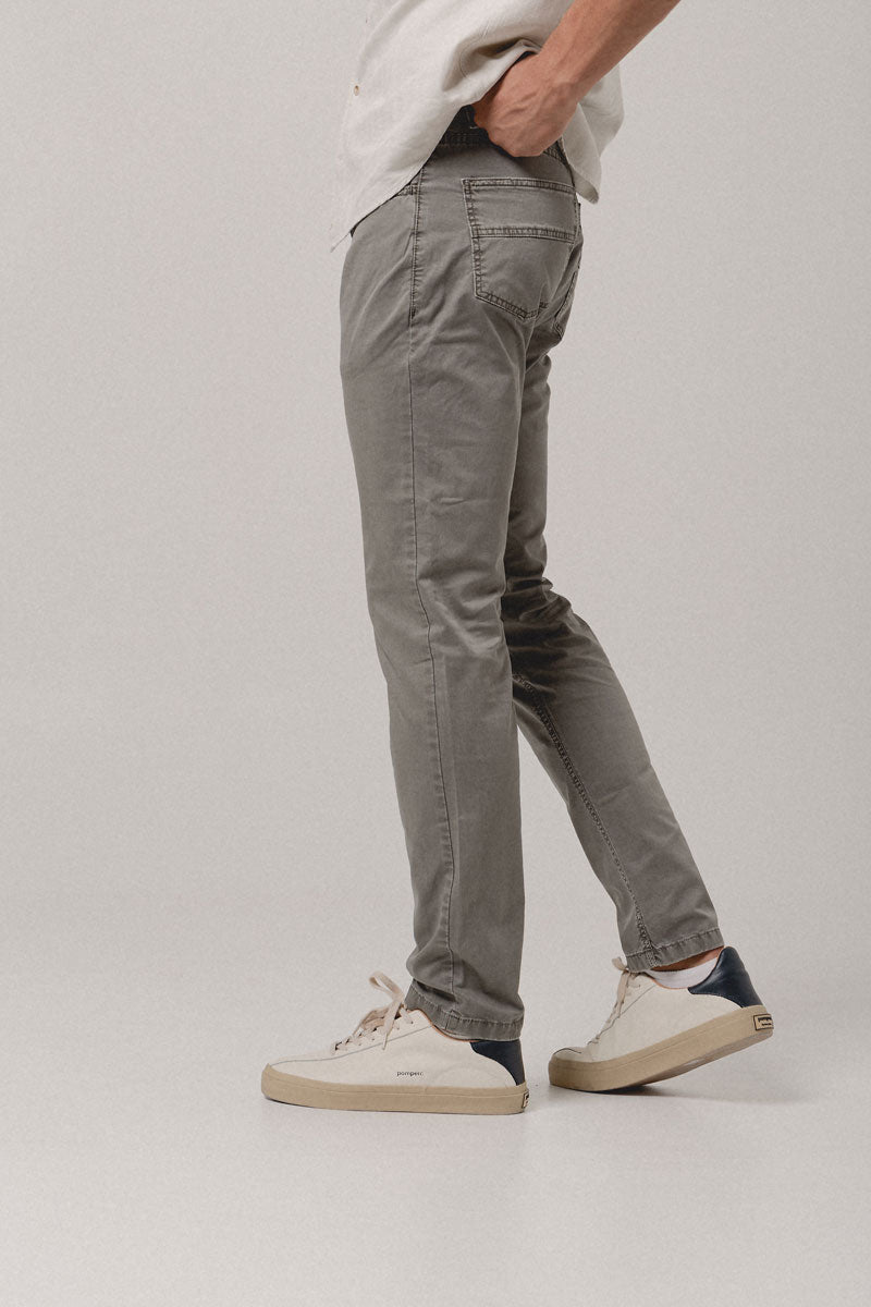Pantalón 5 bolsillos verde grisáceo - Sohhan
