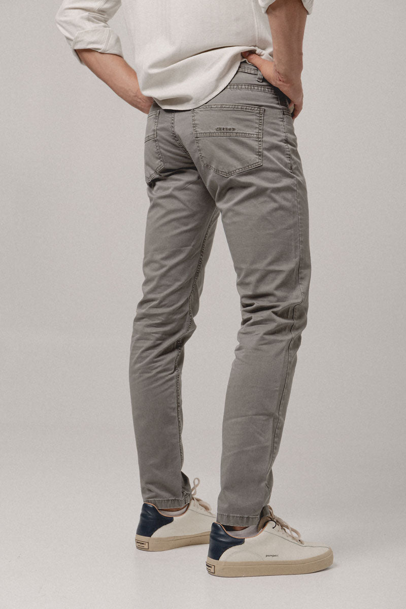 Pantalón 5 bolsillos verde grisáceo - Sohhan