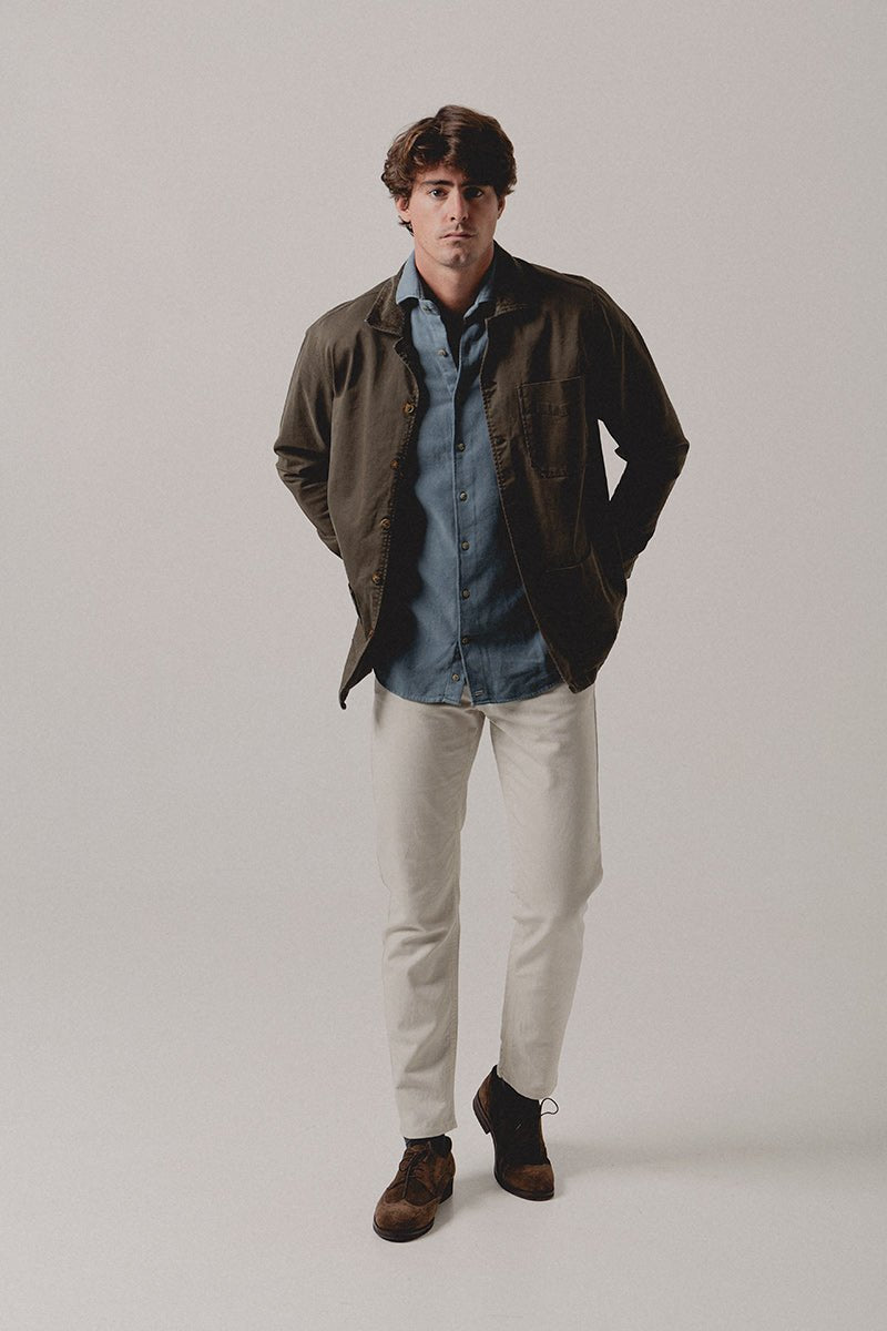 Pantalón Cinco Bolsillos Gabardina Crudo - Sohhan