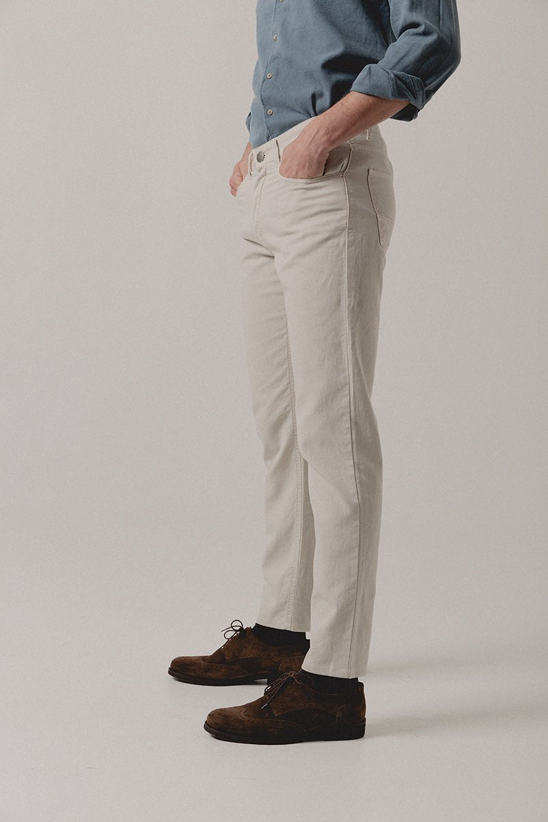 Pantalón Cinco Bolsillos Gabardina Crudo - Sohhan