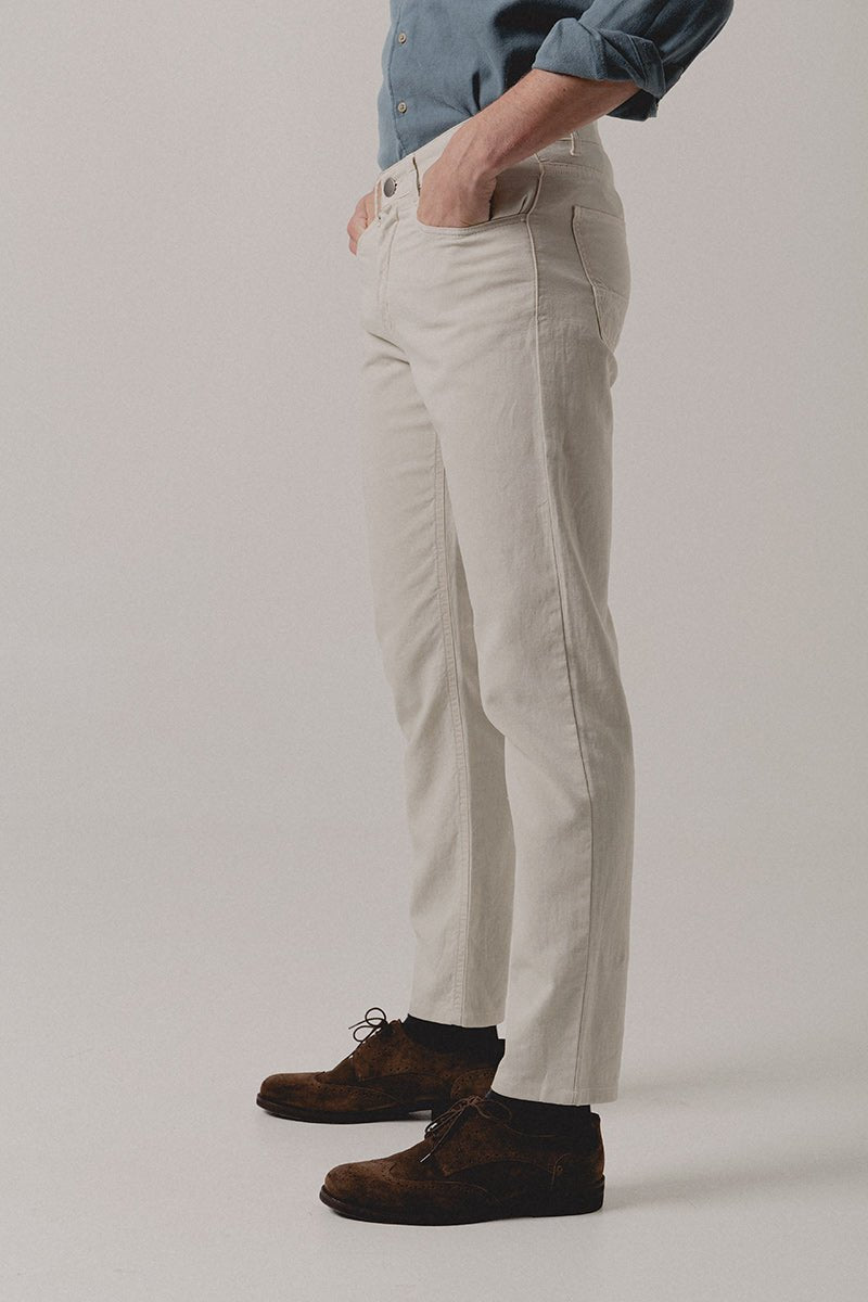 Pantalón Cinco Bolsillos Gabardina Crudo - Sohhan