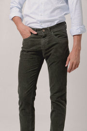 Pantalón Cinco Bolsillos Pana Verde Caza - Sohhan