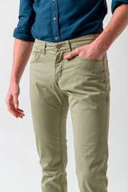Pantalón Cinco Bolsillos Verde Deslavado - Sohhan