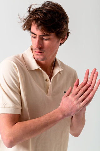 Polo manga corta blanco roto - Sohhan